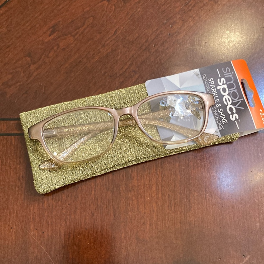 Simply Specs reading glasses and coordinating case. New with tags.